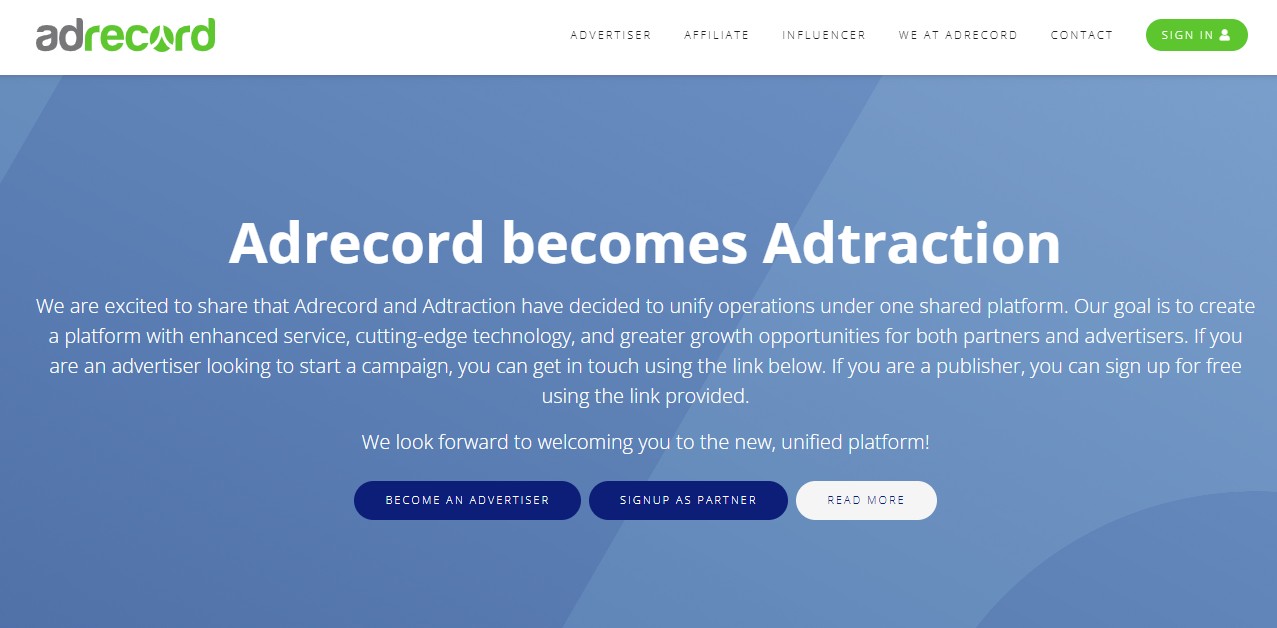 Adrecord Affiliate Program