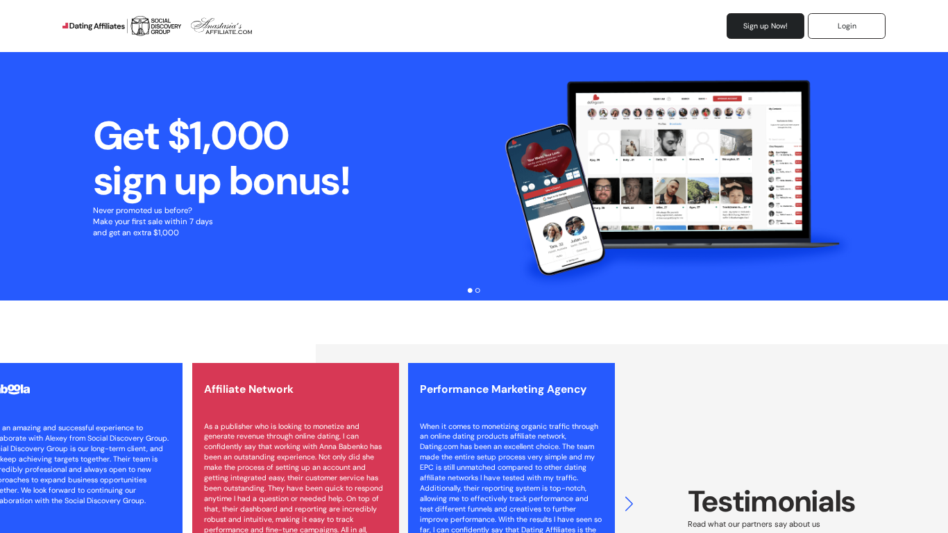 Dating Group Affiliate Program