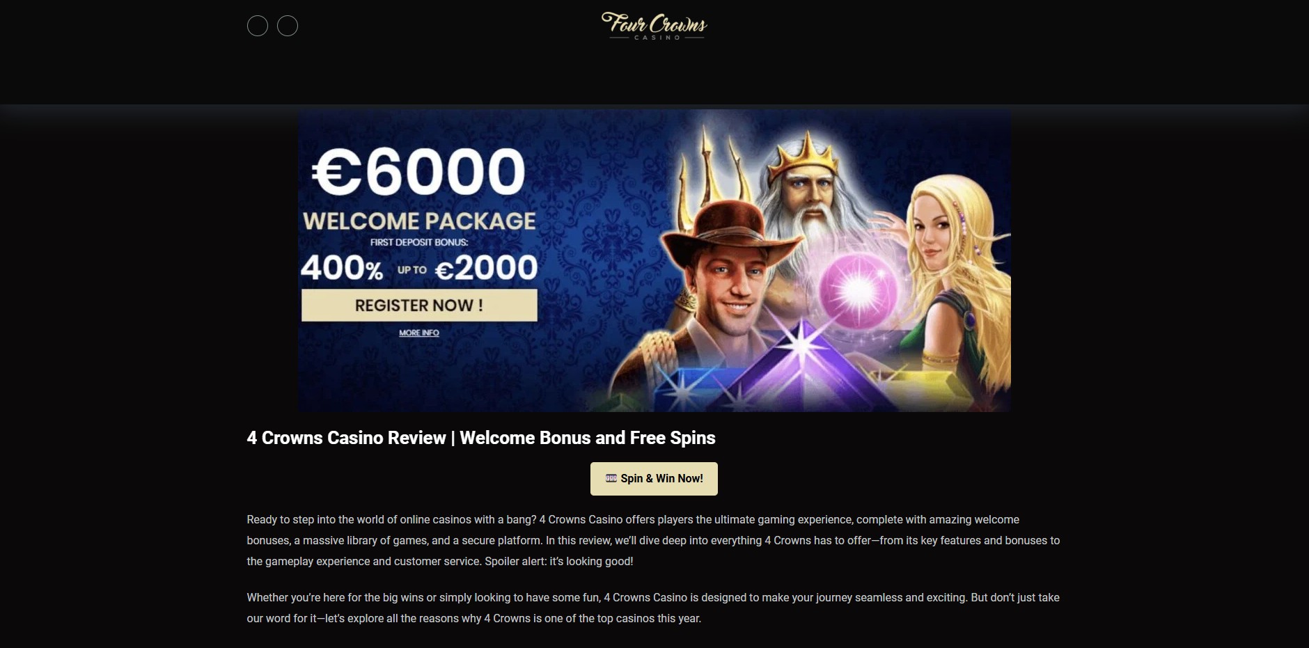 Four Crowns Casino Affiliate Program