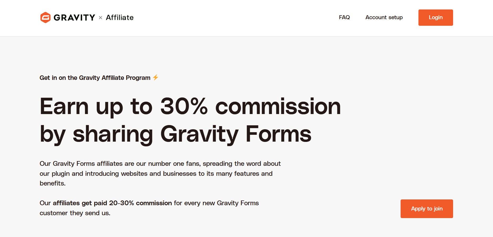 Gravity Forms Community Affiliate Program