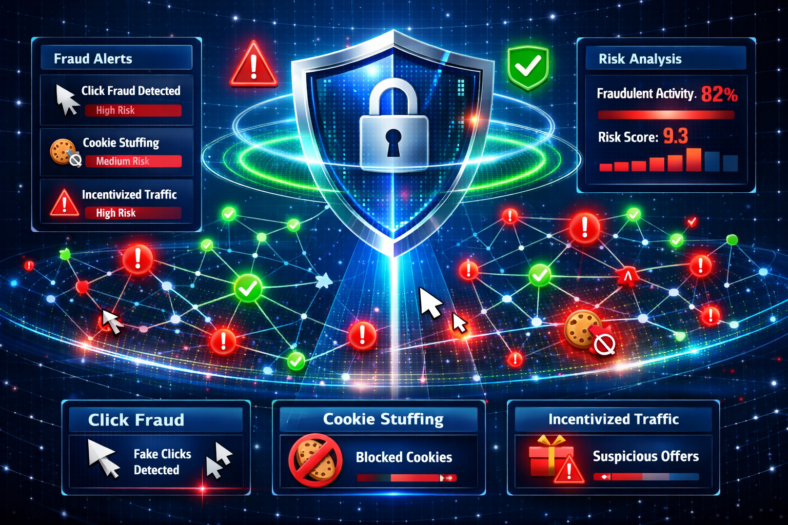 Fraud detection and security visualization for affiliate marketing