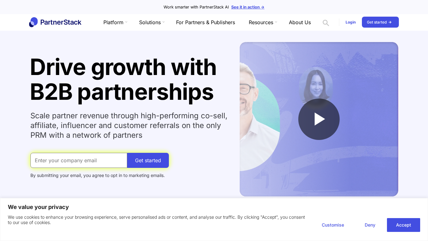 PartnerStack affiliate dashboard interface