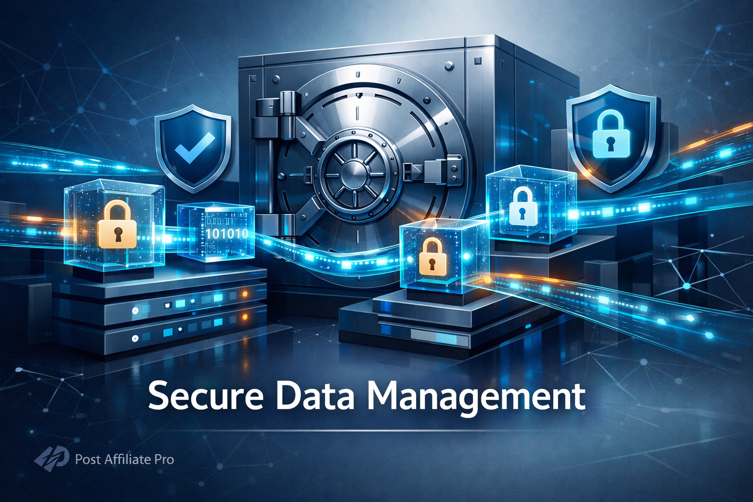 Secure data management with encryption and protection symbols