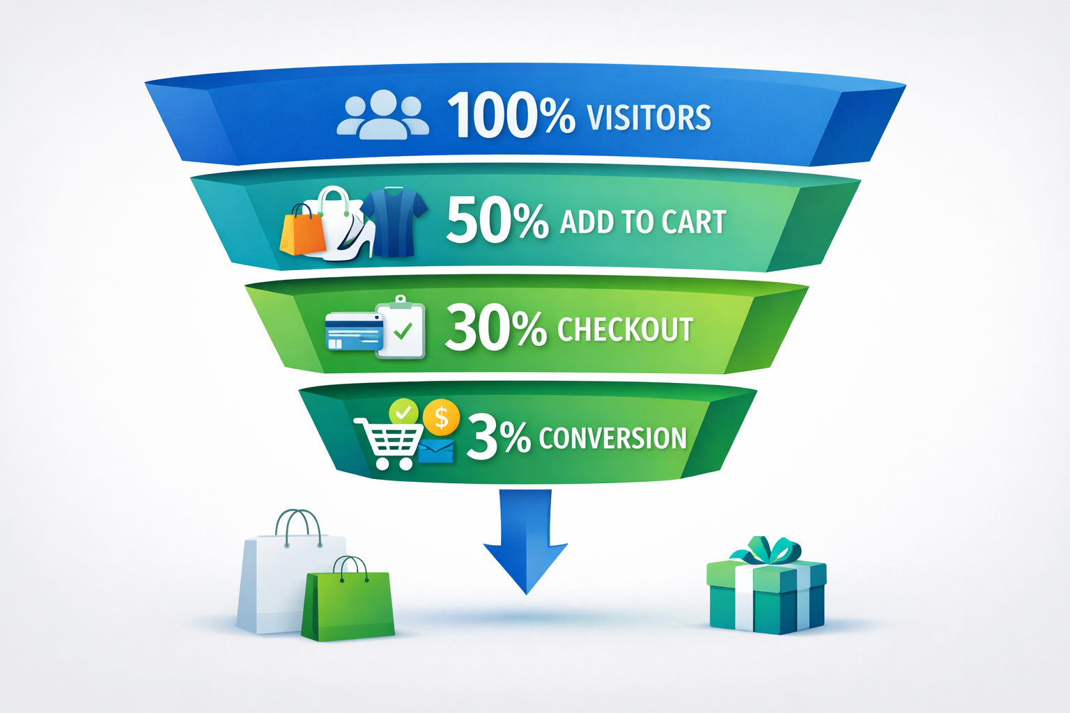 Fashion e-commerce conversion funnel visualization