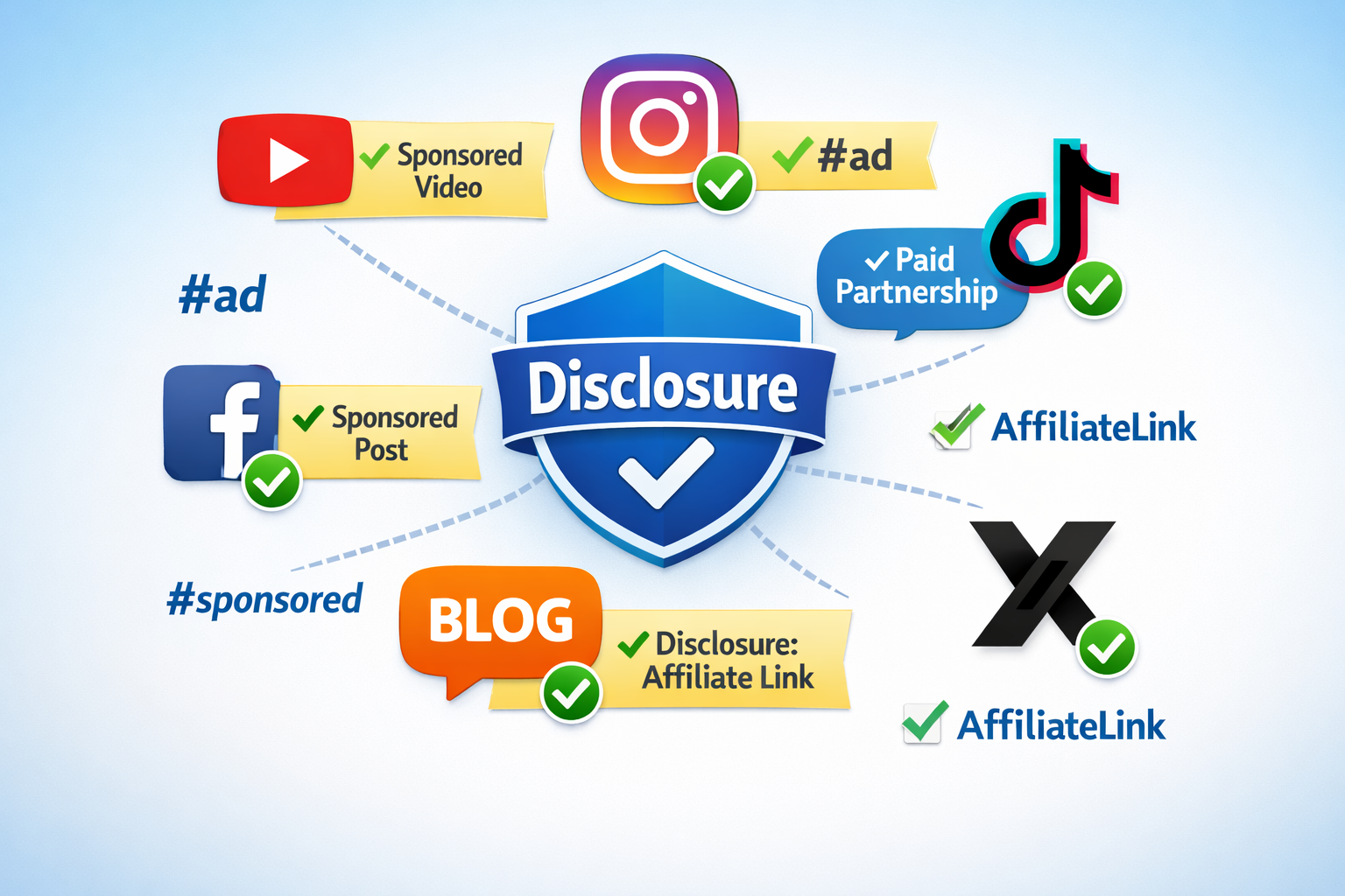 Platform-specific affiliate disclosure methods