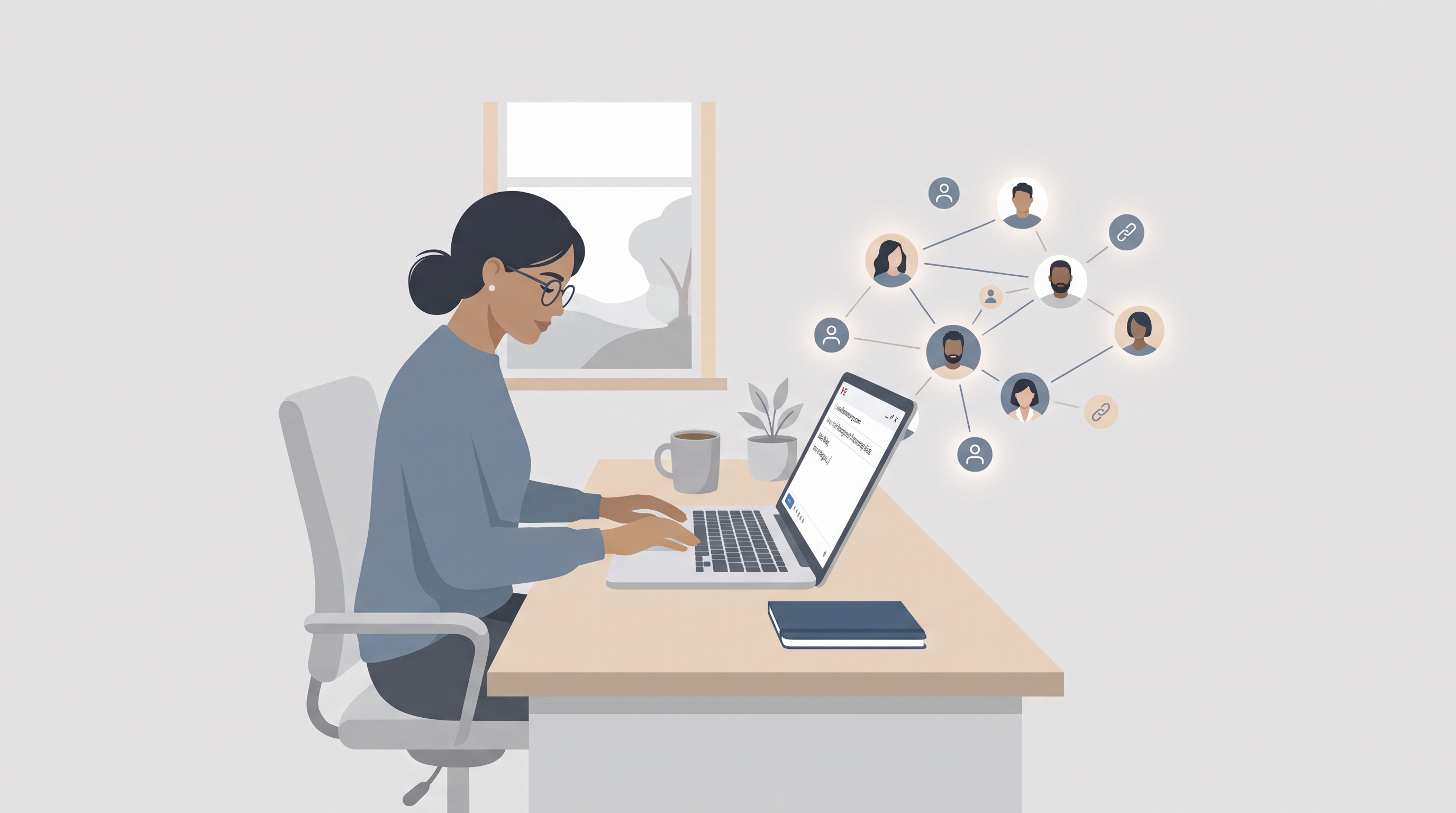A professional writing a personalized affiliate outreach email