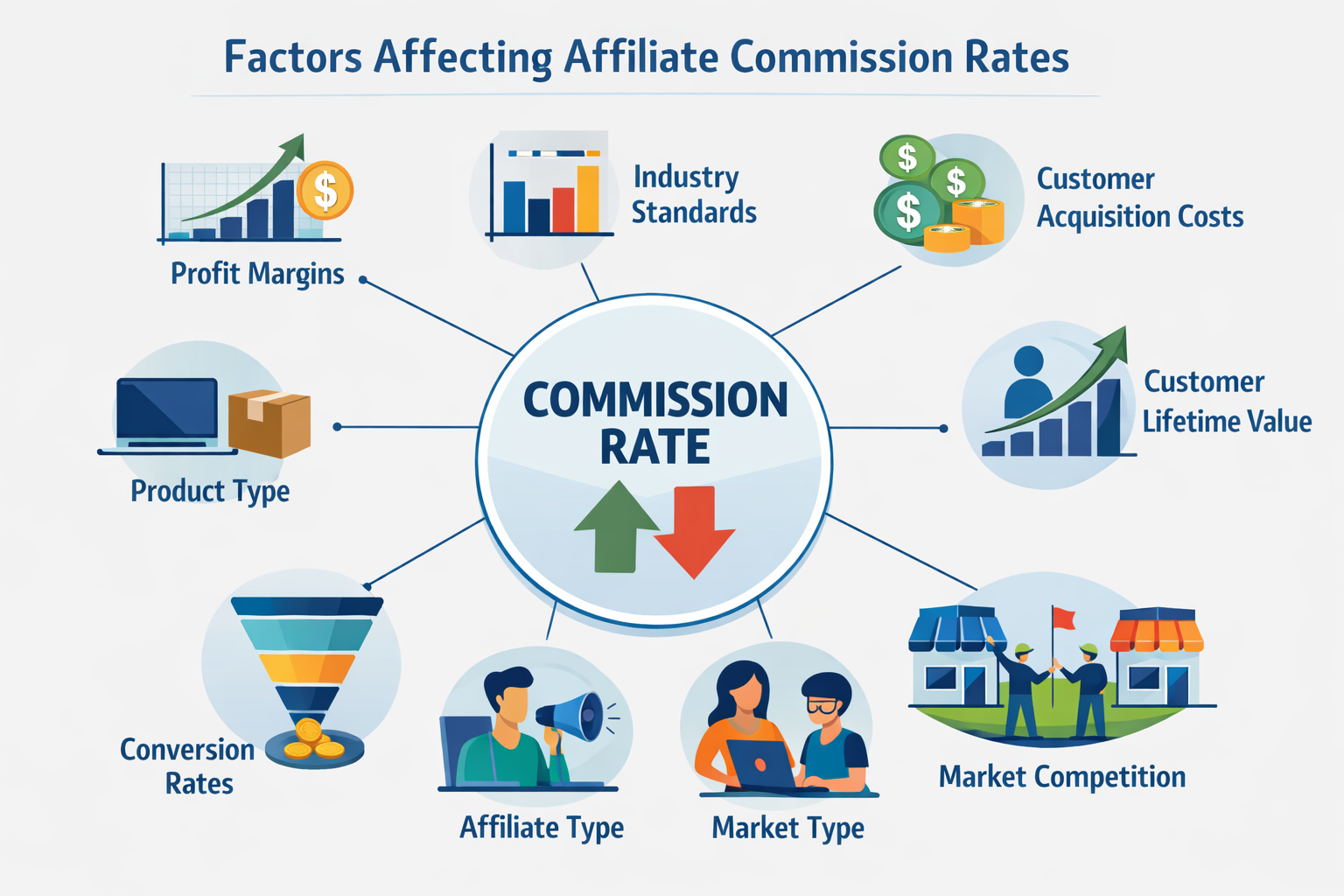 Factors affecting affiliate commission rates
