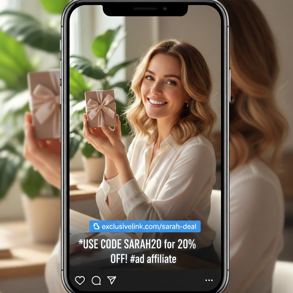 Influencer sharing personalized coupon codes with their audience