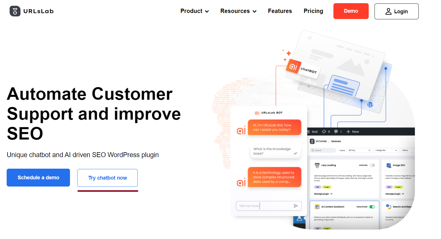 URLsLab website - try chatbot