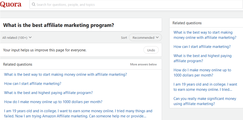 Quora affiliate marketing