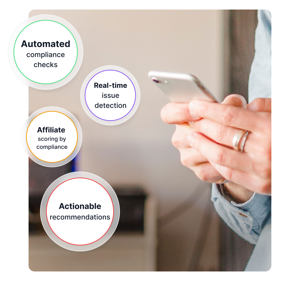 AI monitoring dashboard showing brand compliance and content analysis