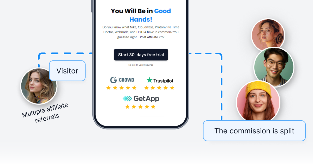 Several affiliates refer a sale