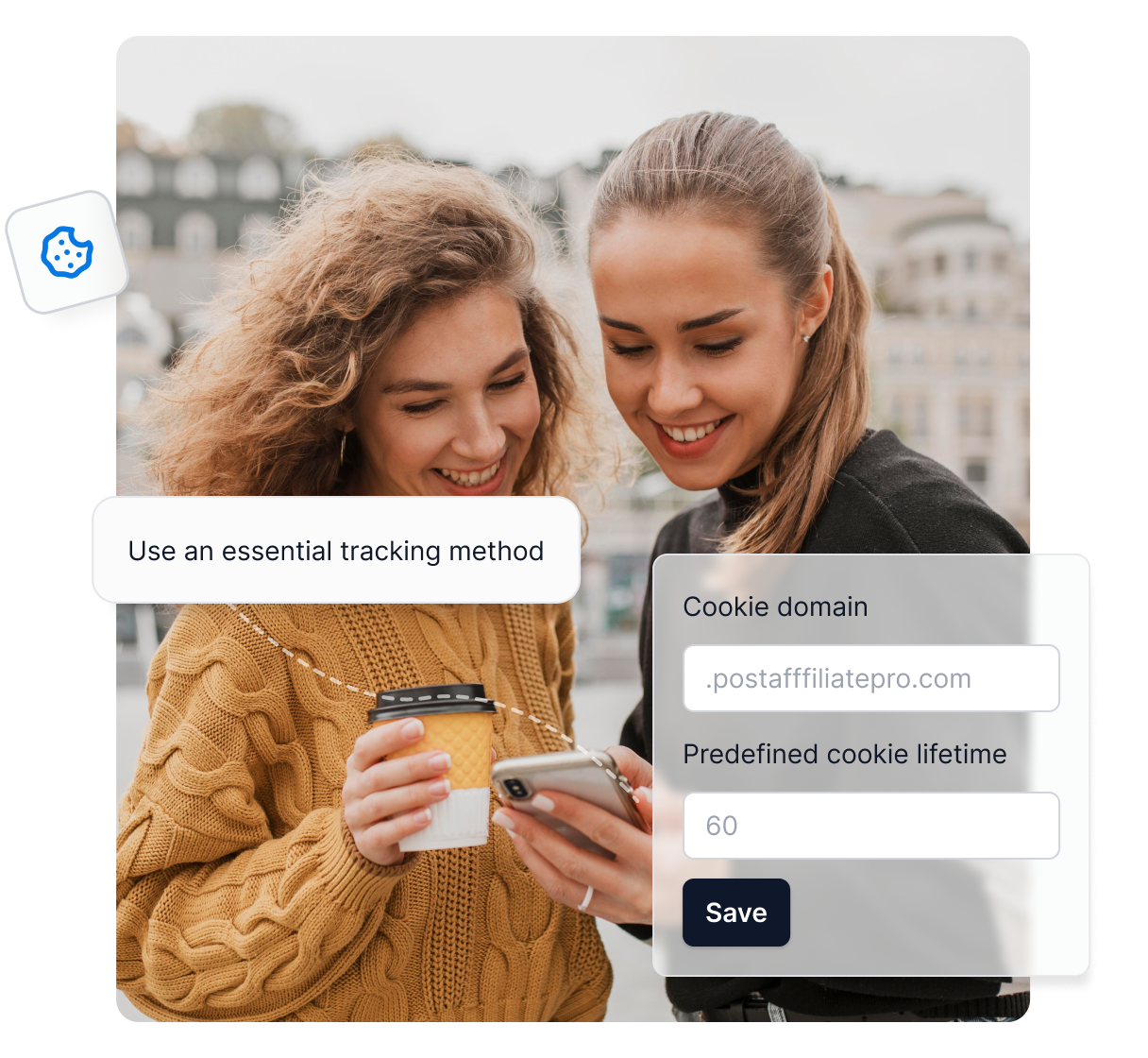 An infographic showcasing the areas Post Affiliate Pro can help you with, such as identifying the audience, creating commission structures, and more.