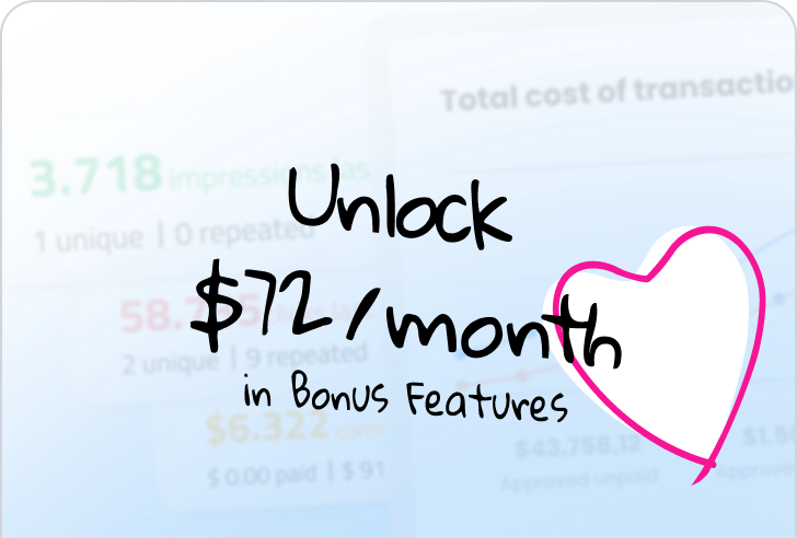 Unlock $72/month in Bonus Features