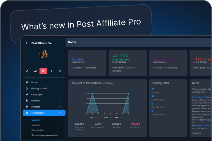 See all the latest Post Affiliate Pro product updates.
