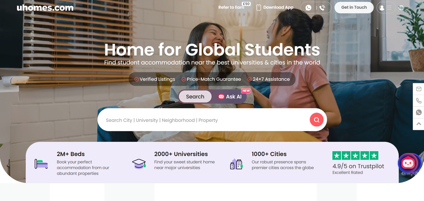 uhomes.com Student Accommodation Affiliate Program