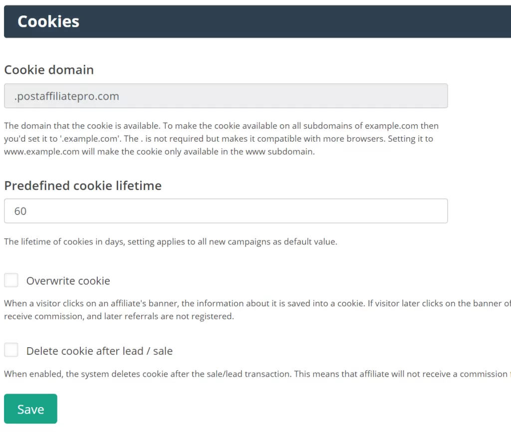 A graphic showing cookies tracking in Post Affiliate Pro.
