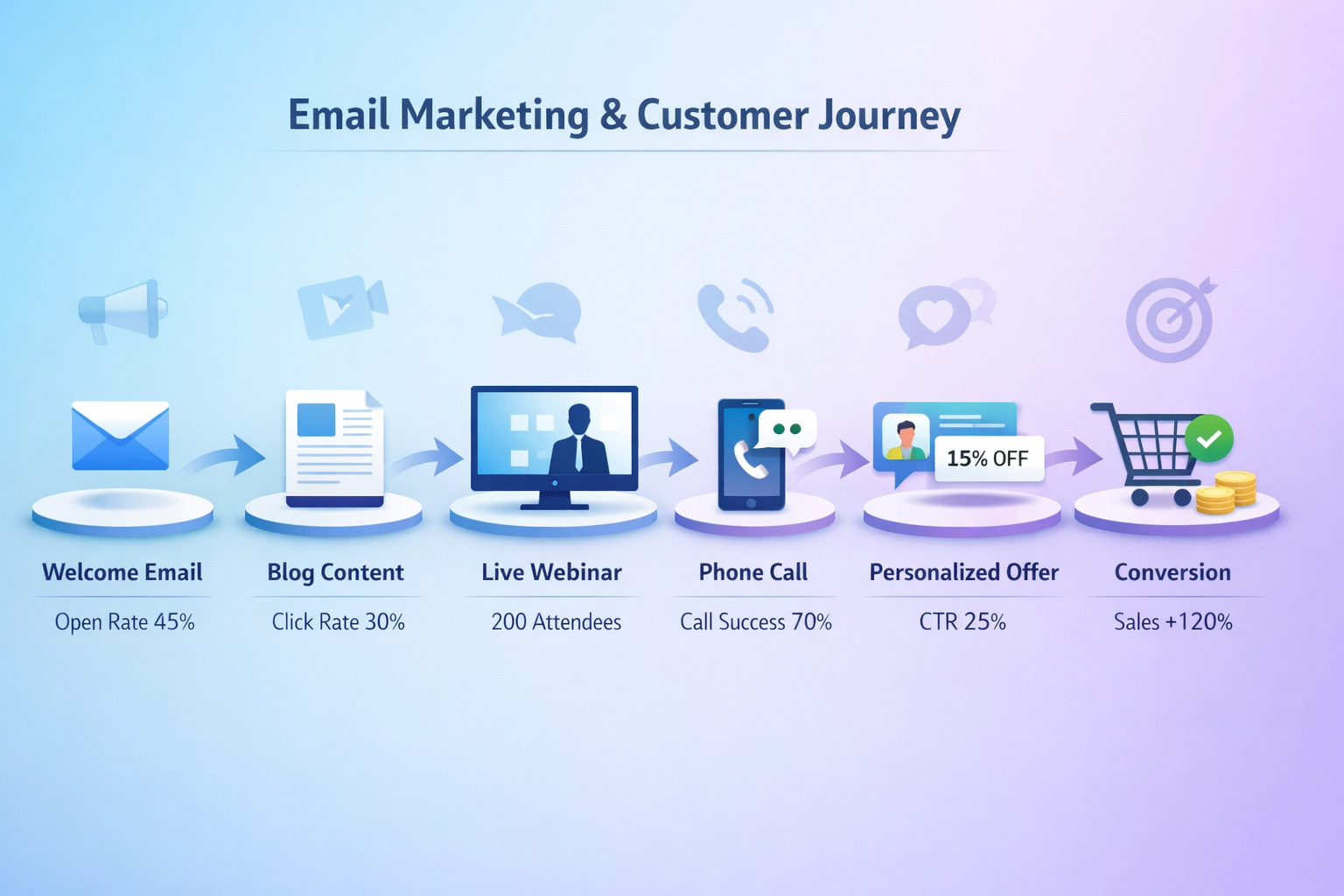 Email Marketing and Communication Touchpoints Timeline