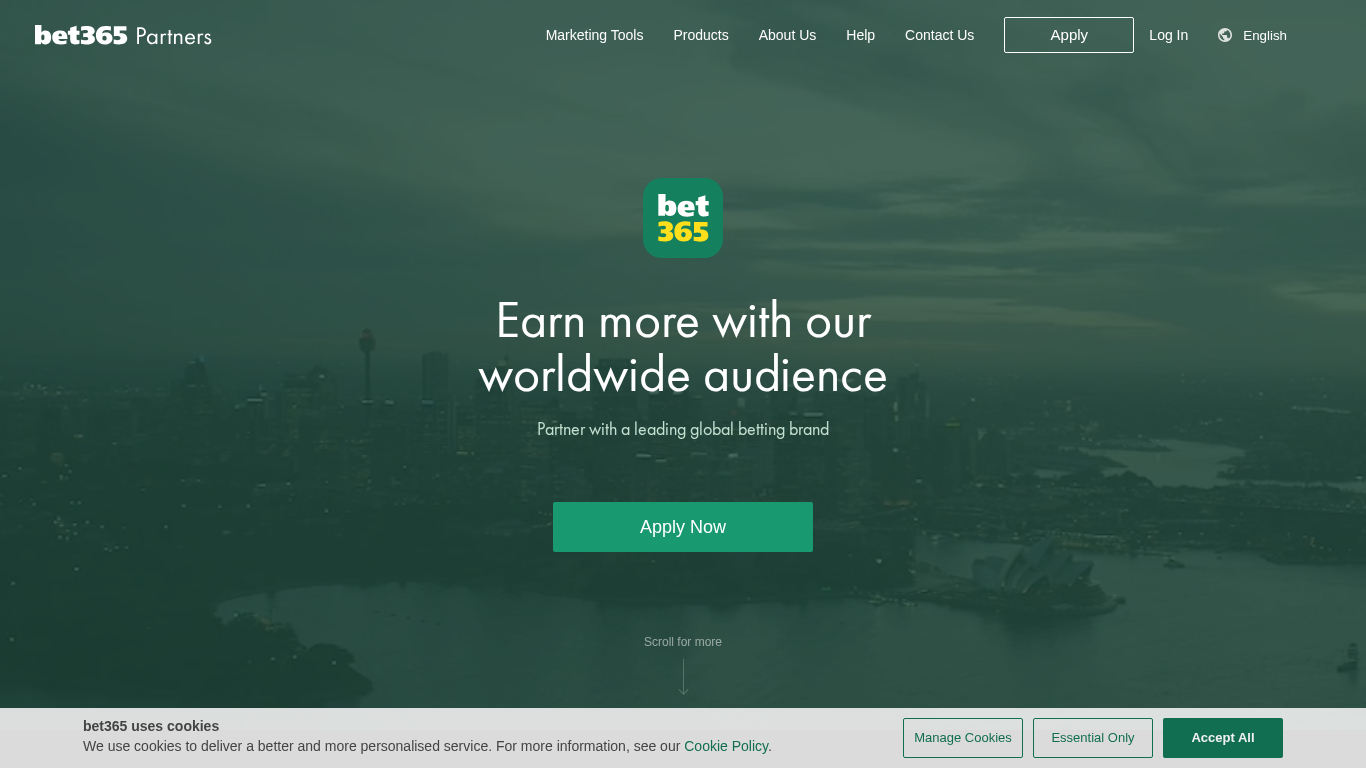 Bet365 Partners affiliate program website