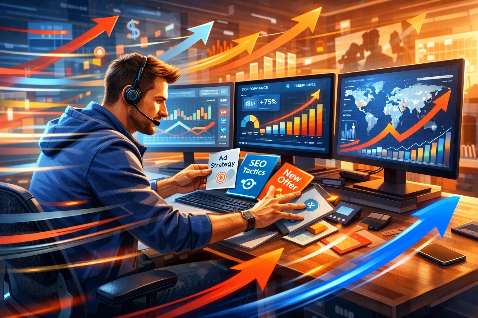 Freelance affiliate marketer rapidly adapting to market changes and trends