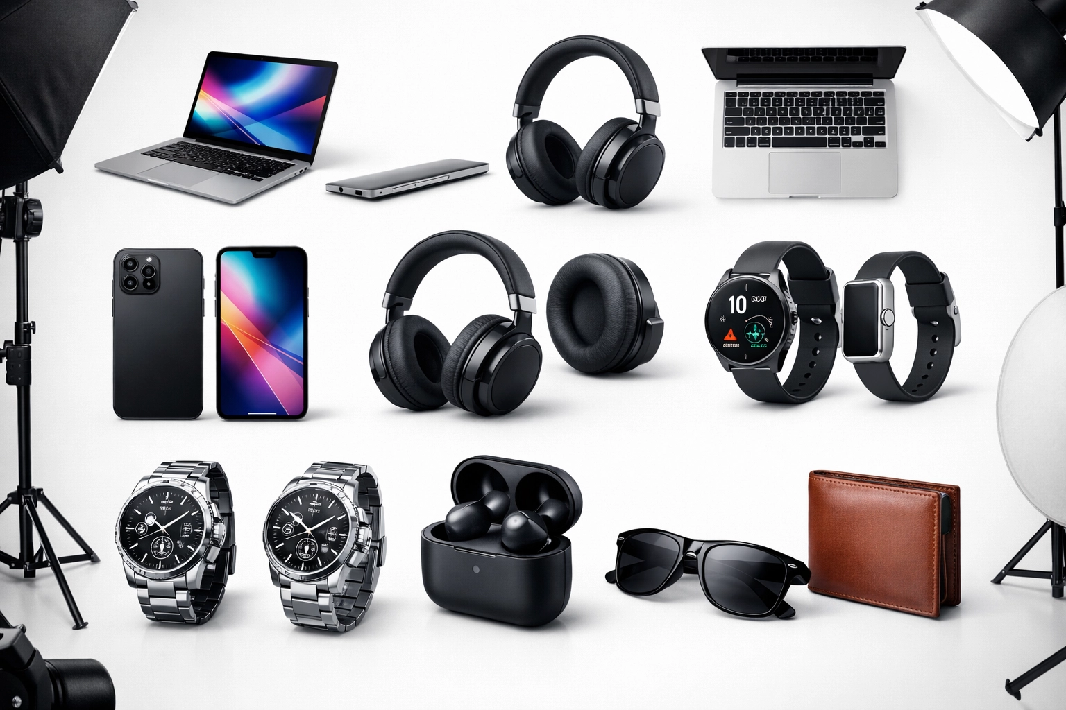 Professional product photography showcase with multiple high-quality product images