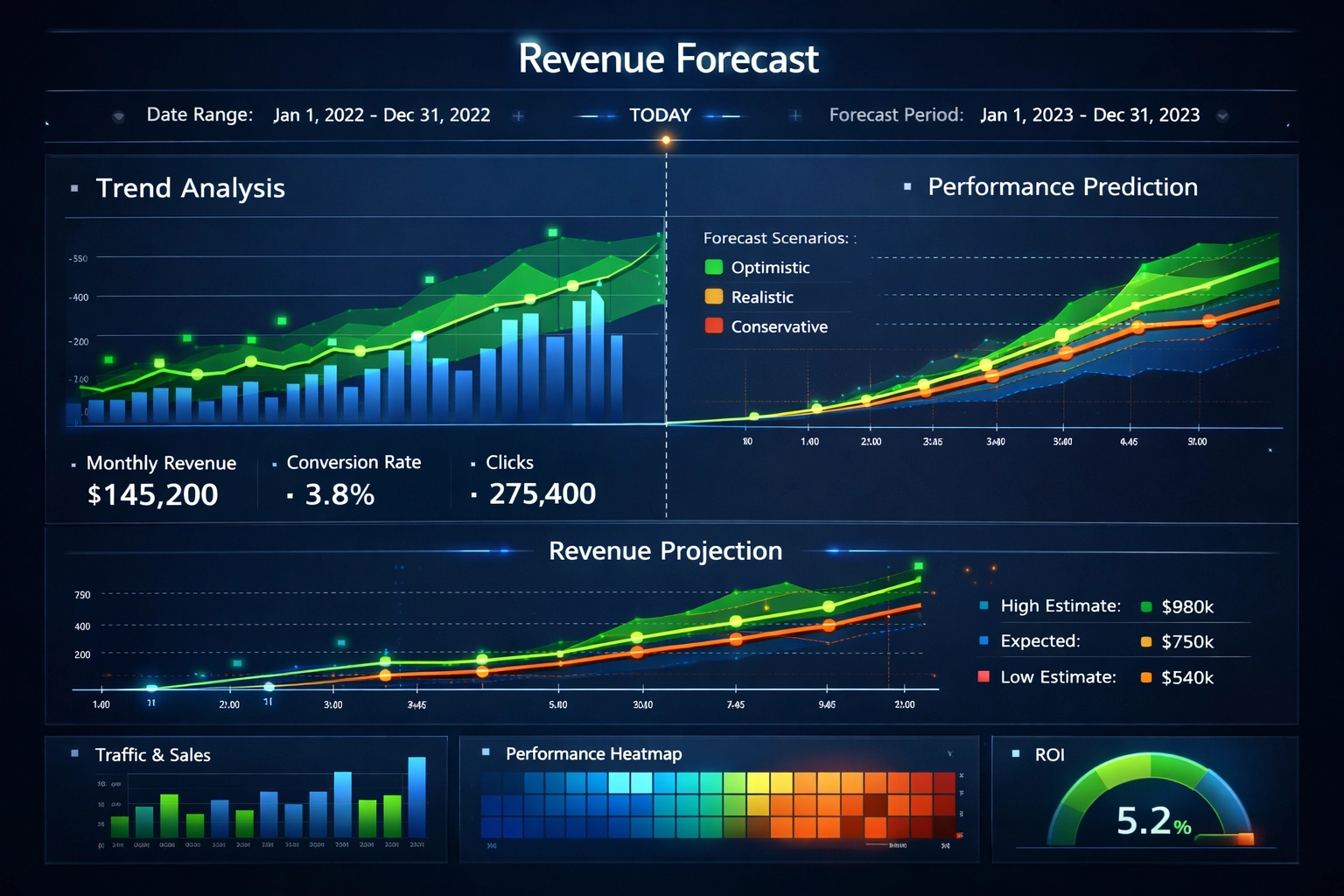Predictive Analytics Dashboard for Revenue Forecasting