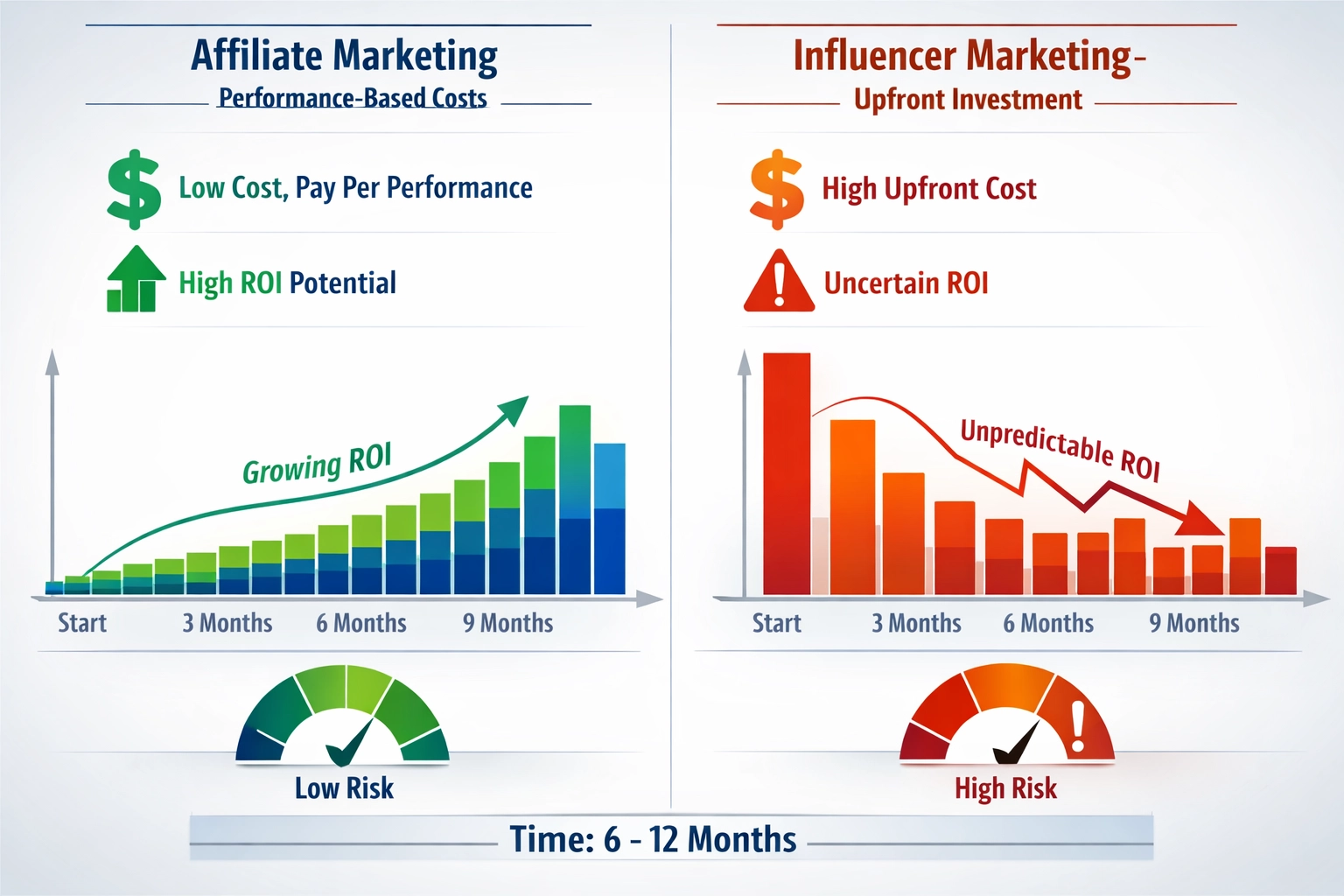 Cost Comparison: Affiliate Marketing vs Influencer Marketing