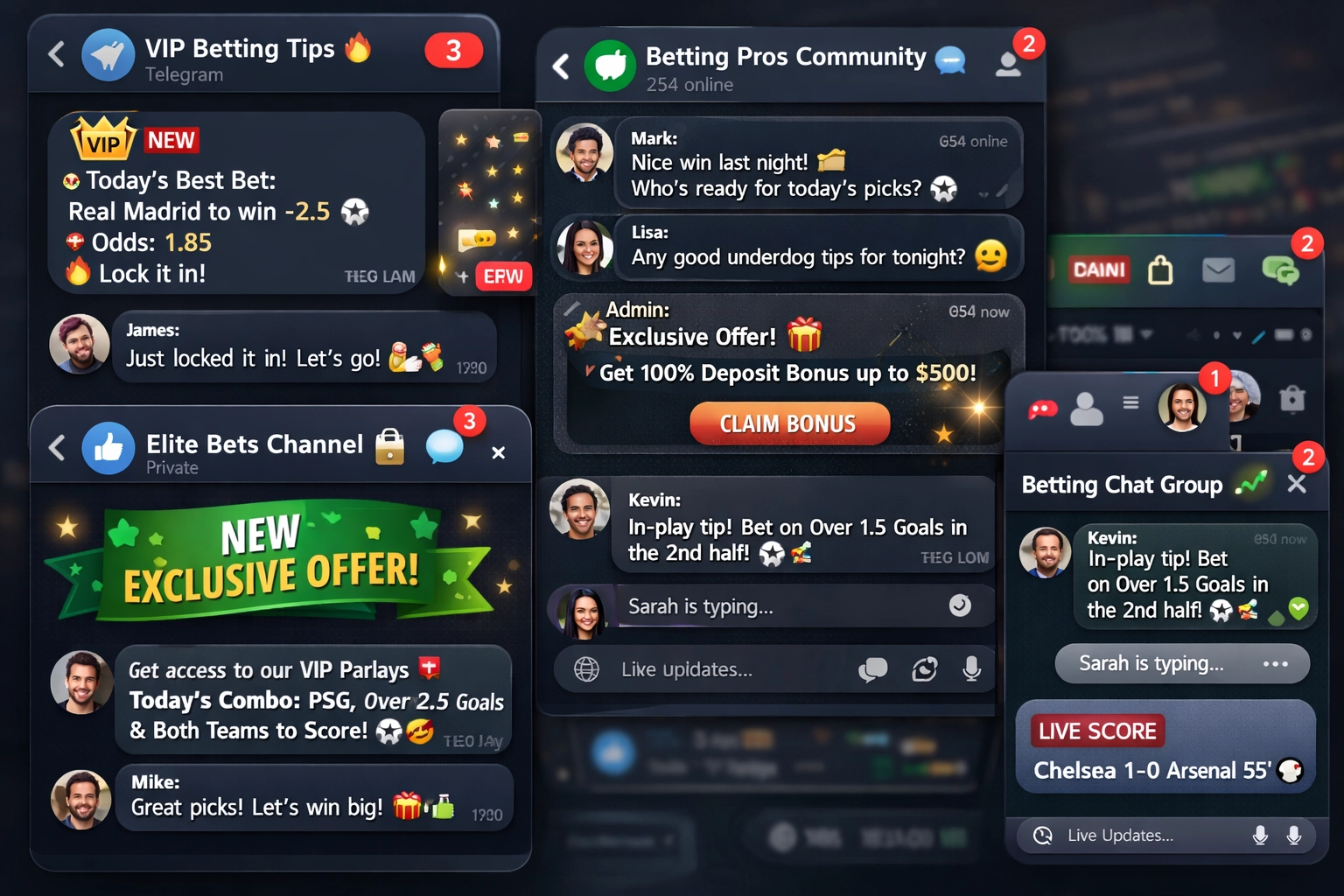 Telegram and WhatsApp betting affiliate communities