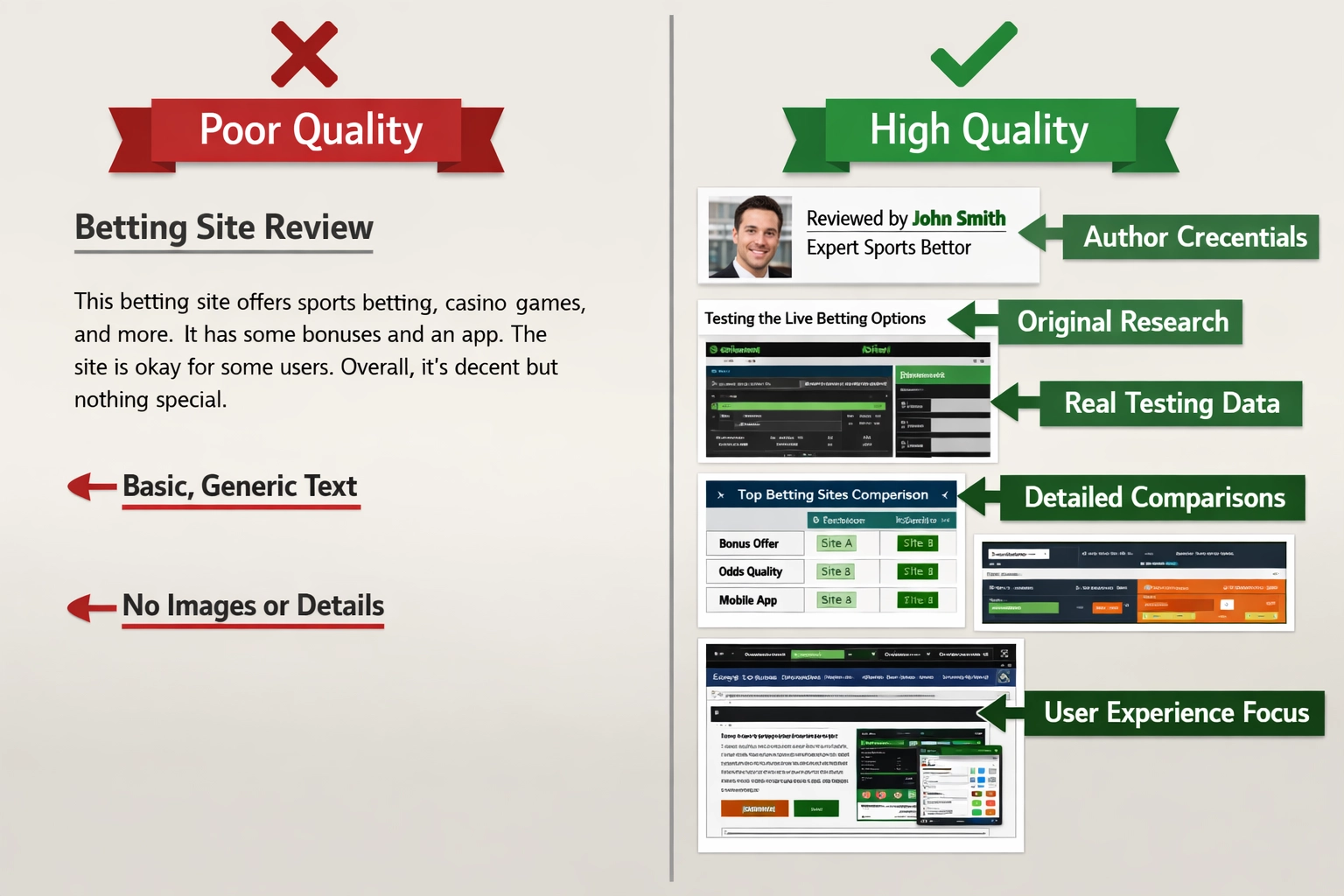 Content Quality Comparison: Before and After