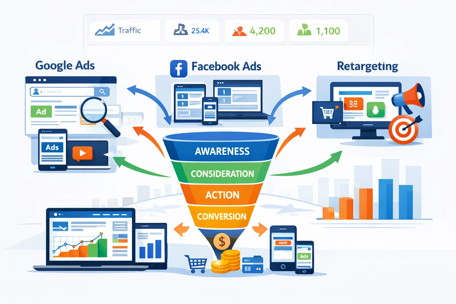 Digital marketing strategy with multiple channels