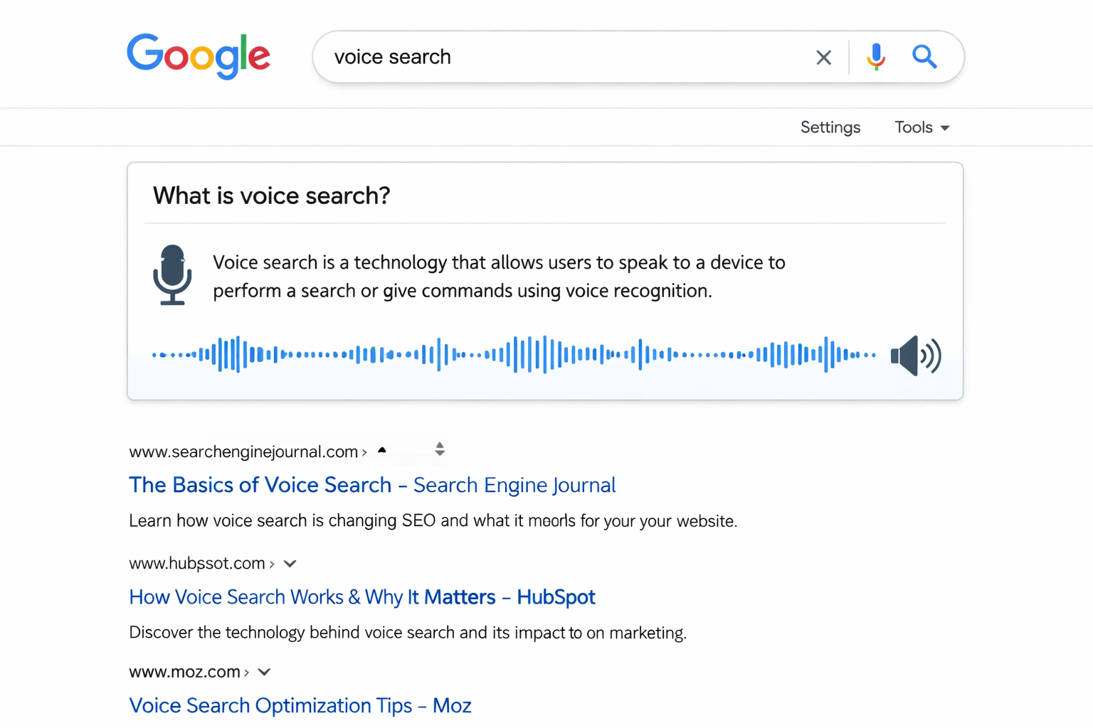 Featured snippet example in Google search results
