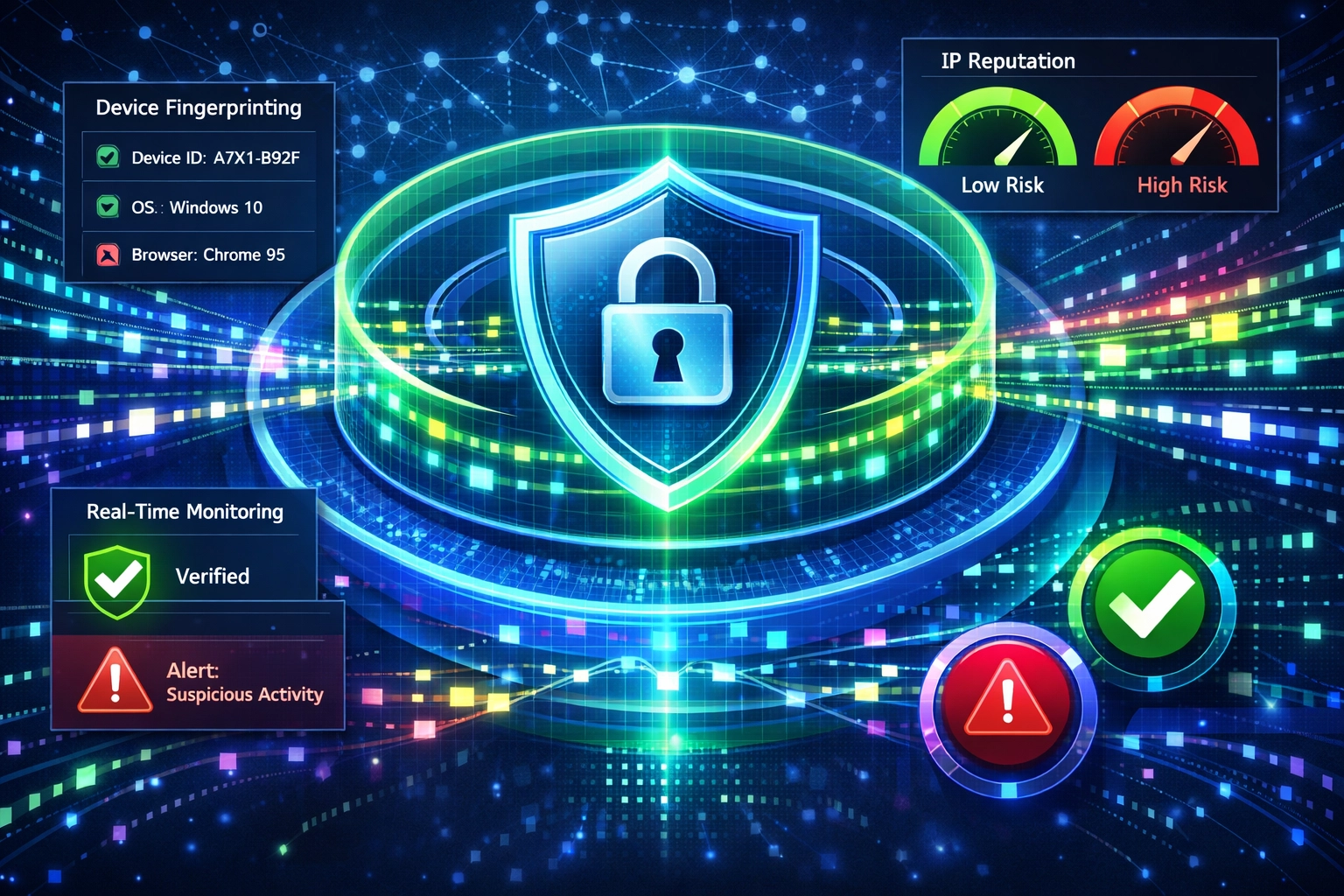 Multi-layered fraud detection technology with AI and machine learning visualization