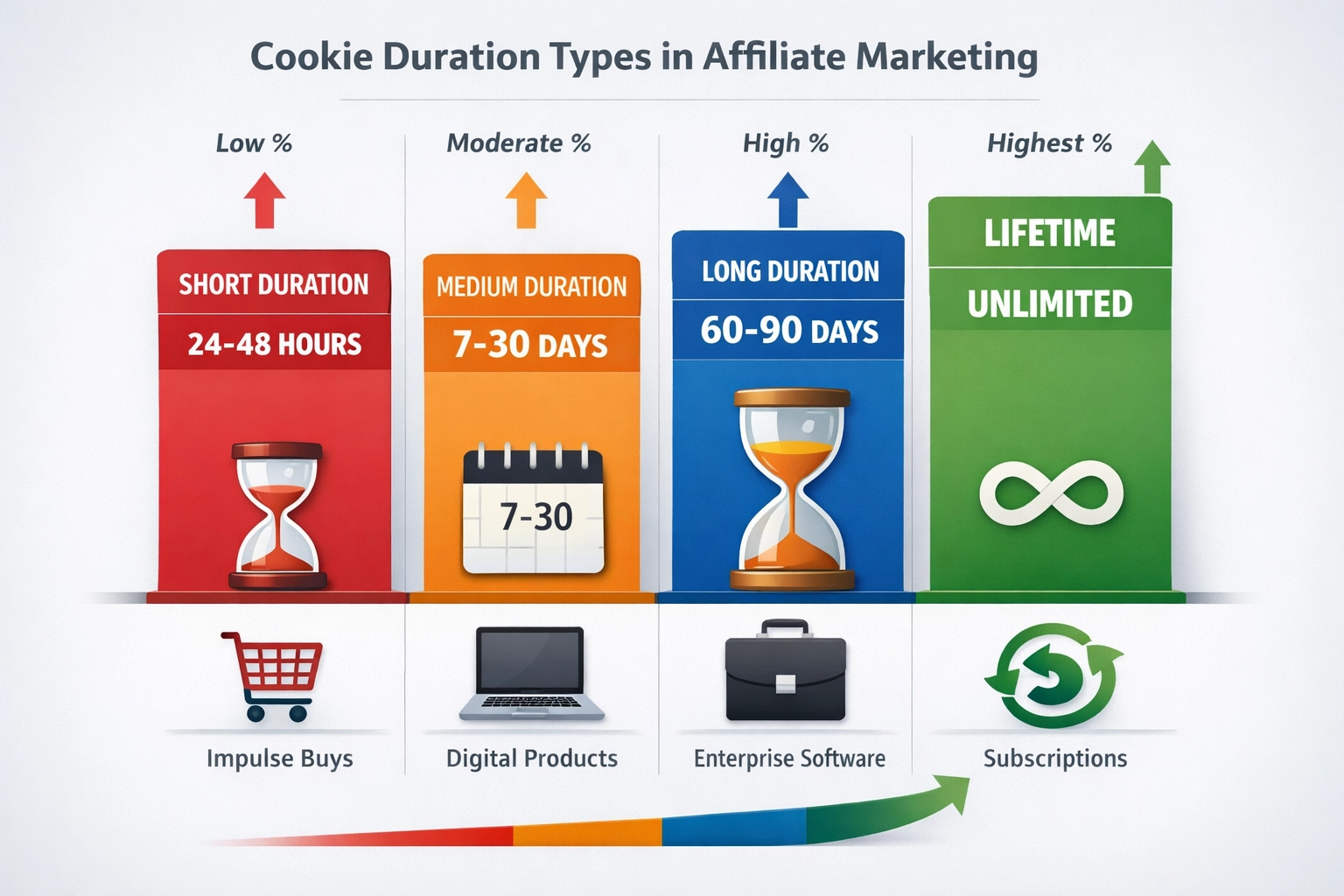Comparison of different cookie duration types and their use cases