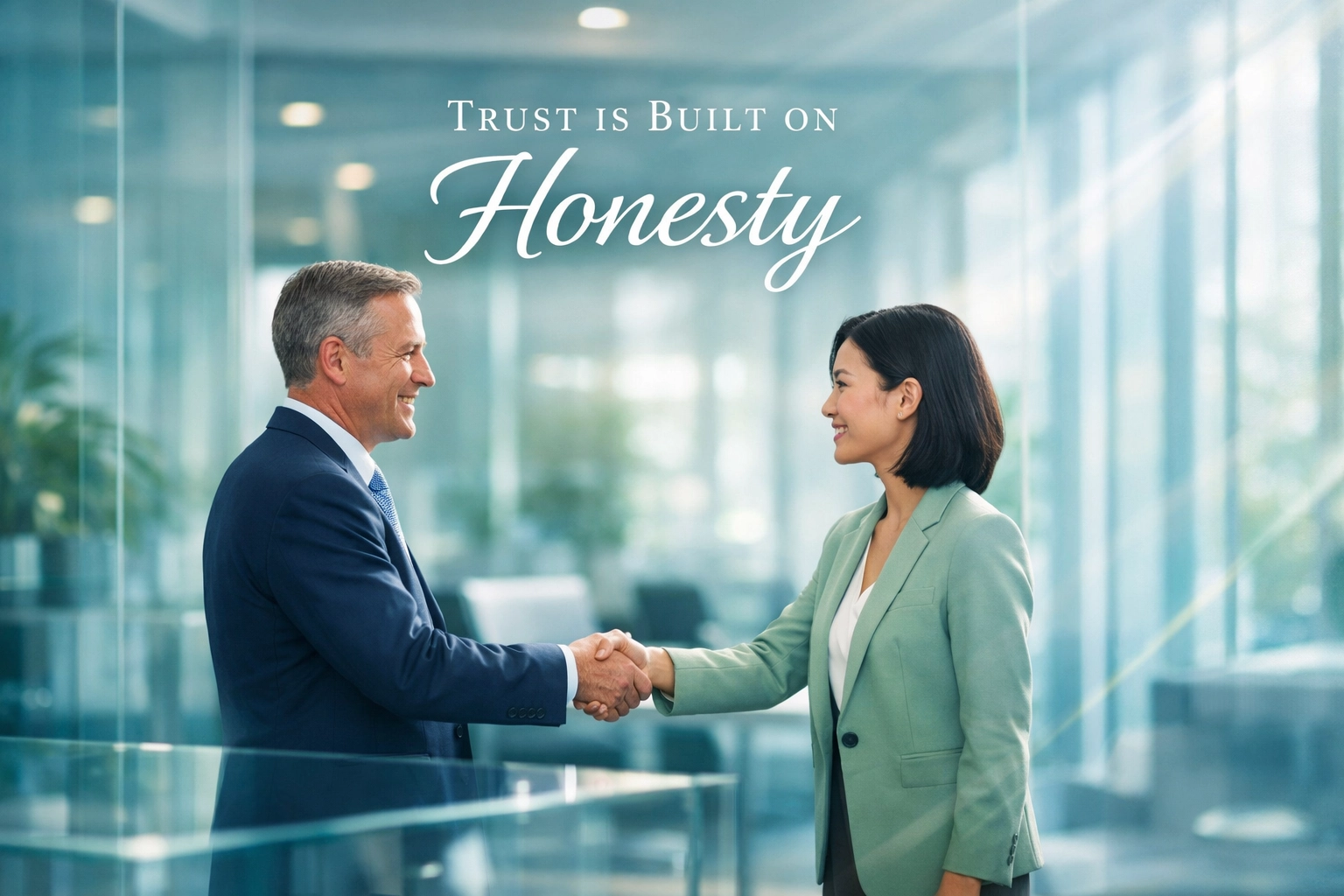 Trust is Built on Honesty - Professional handshake representing trust and transparency in affiliate marketing