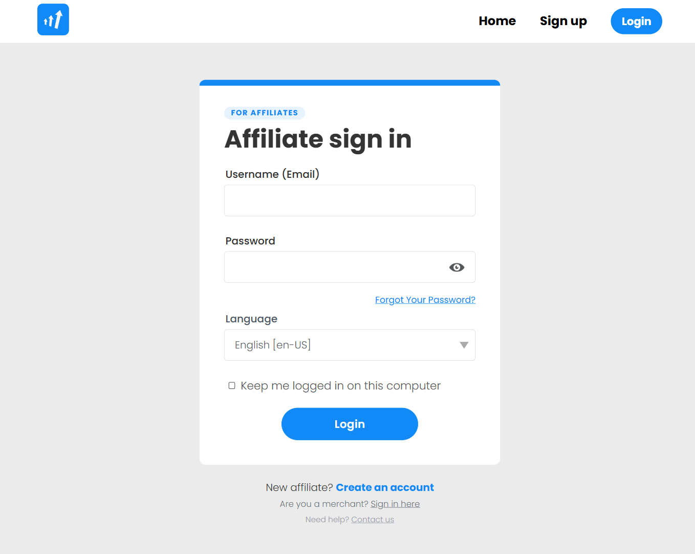 Post Affiliate Pro refreshed affiliate sign-in screen