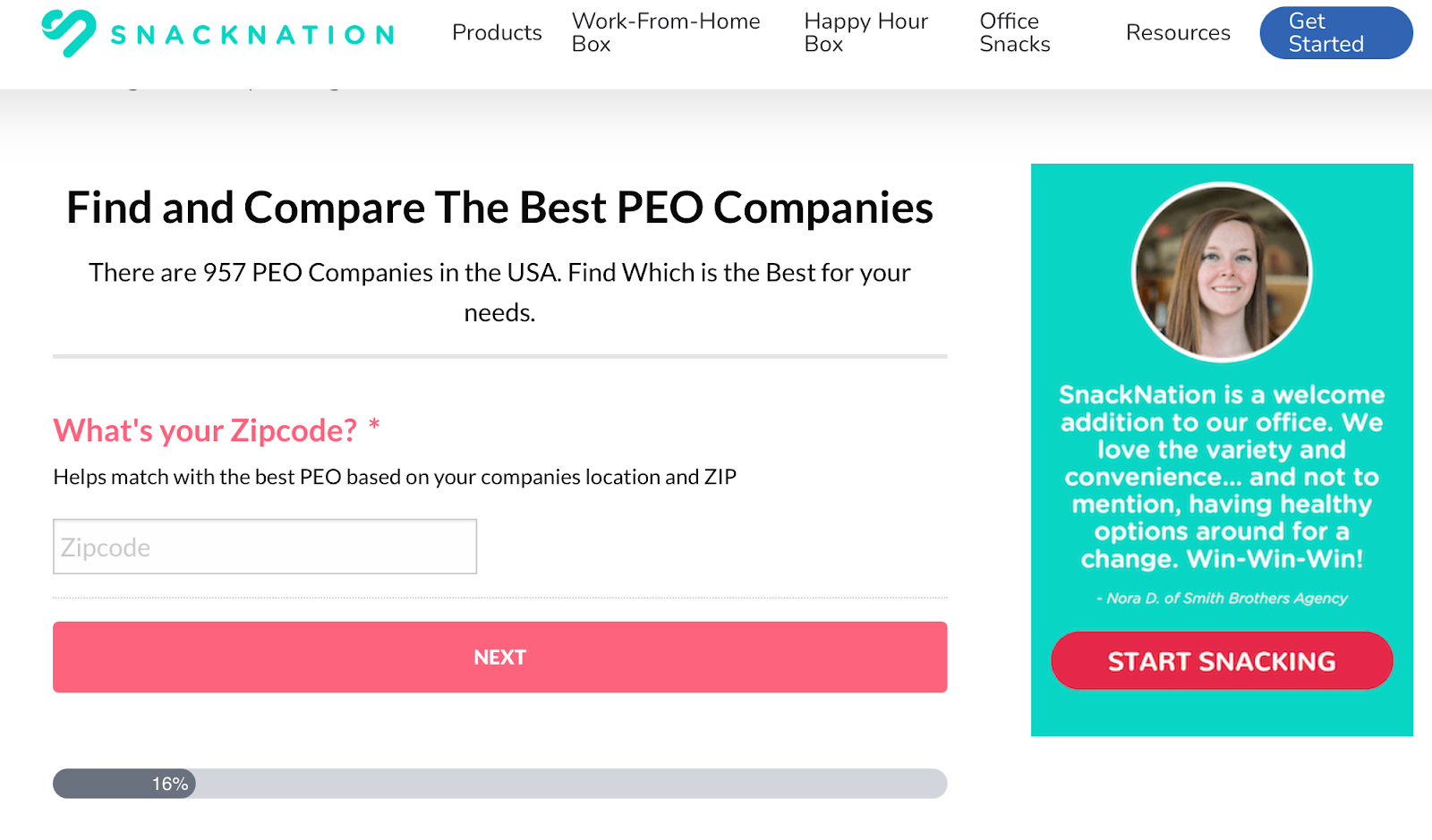 Snacknation best PEO companies search engine