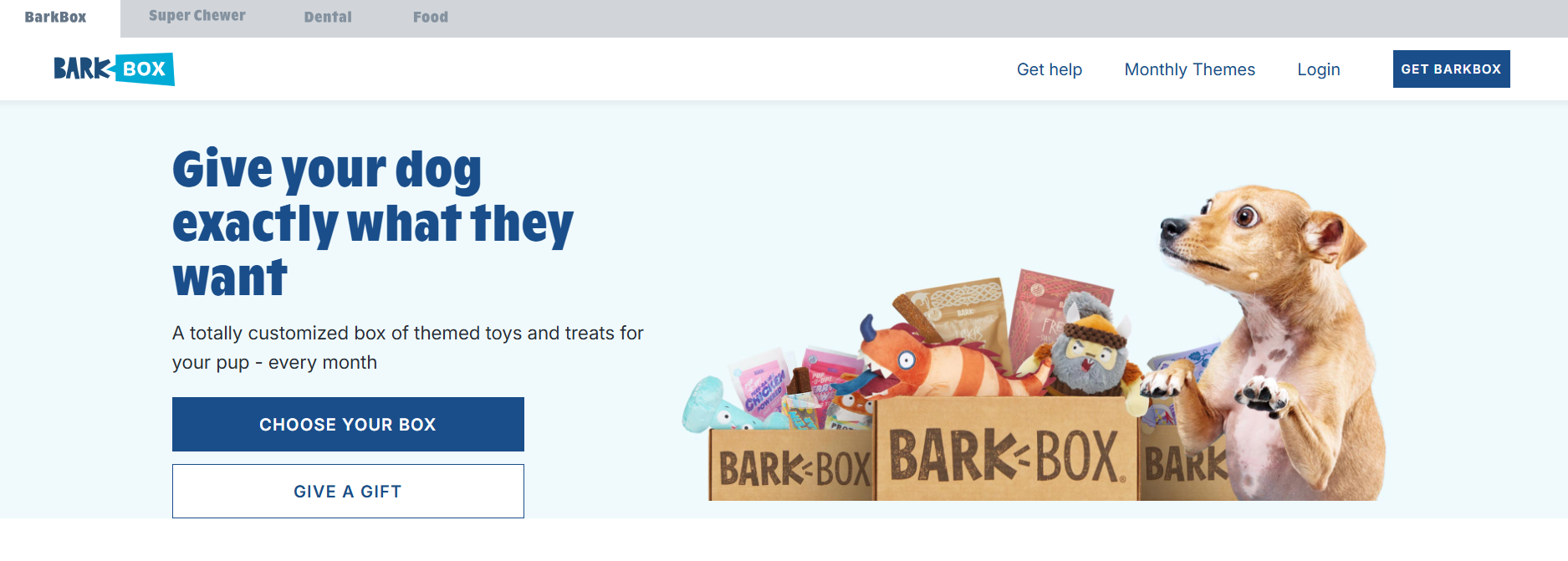 Barkbox website screenshot