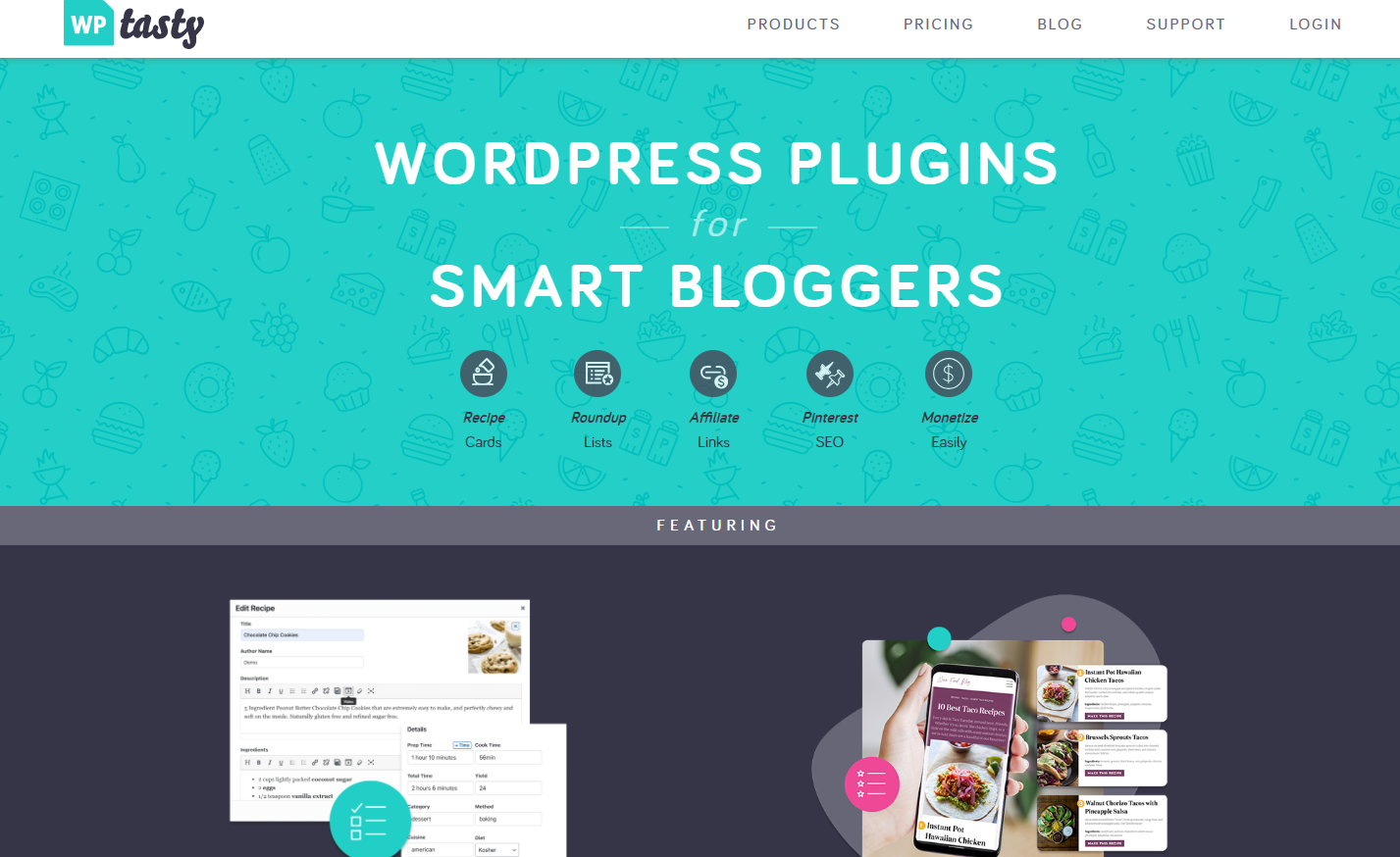 WP Tasty homepage