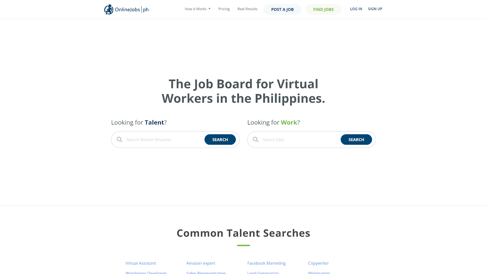 Onlinejobs.ph homepage