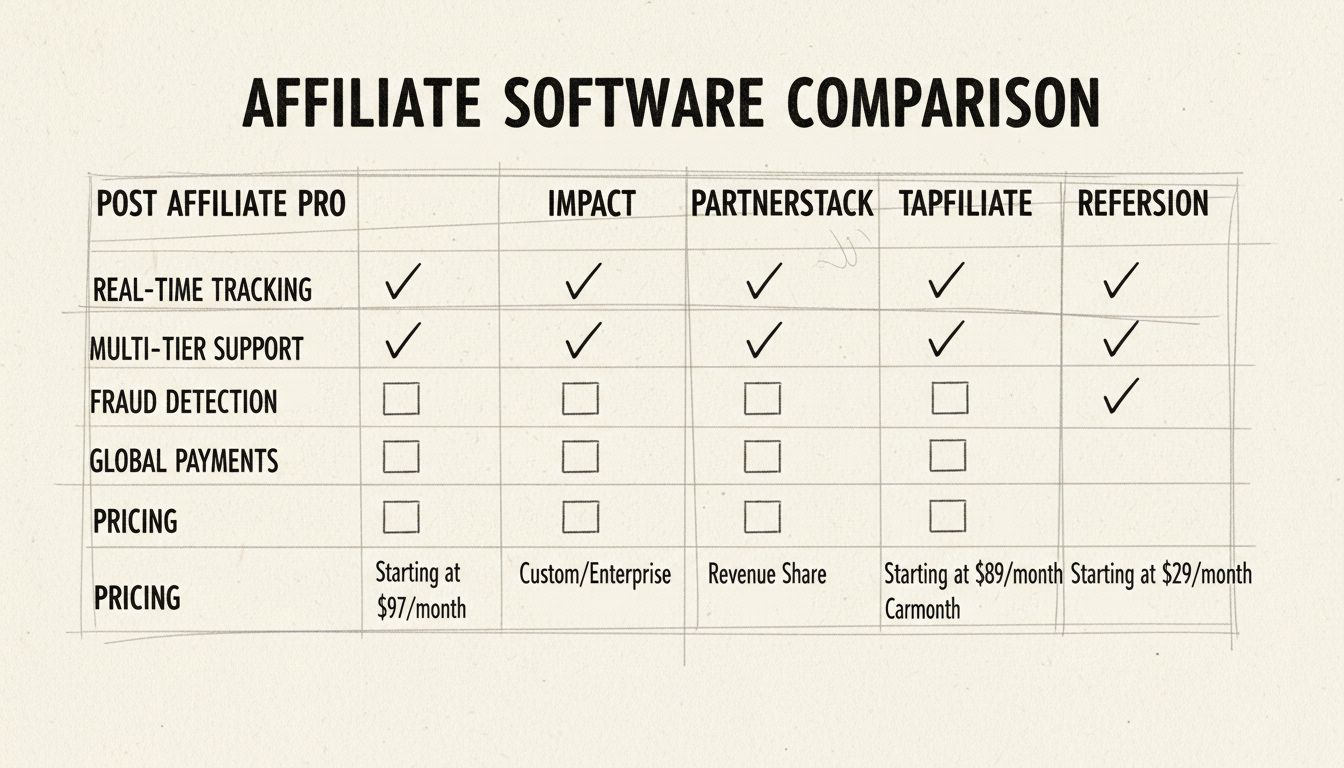 Top Affiliate Software Comparison Q4 2025: Post Affiliate Pro vs Impact vs PartnerStack