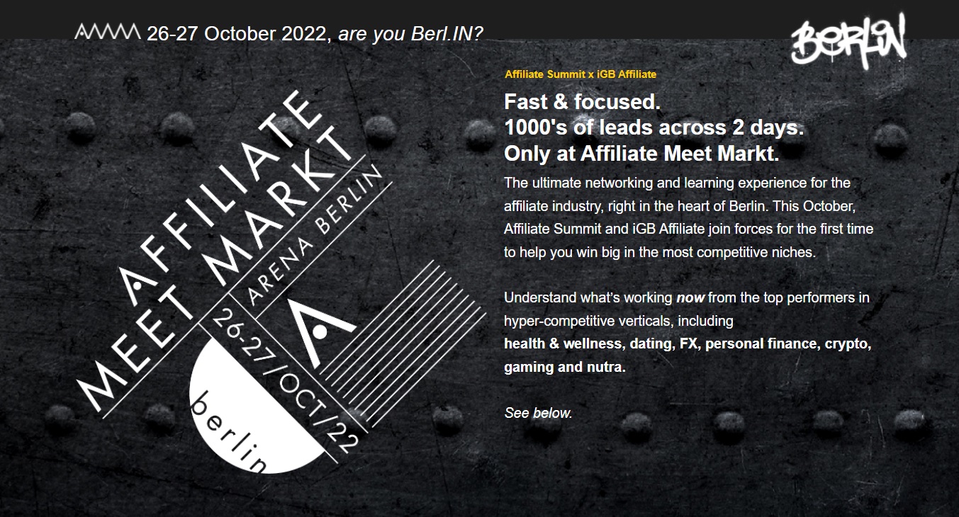Affiliate Meet Markt homepage