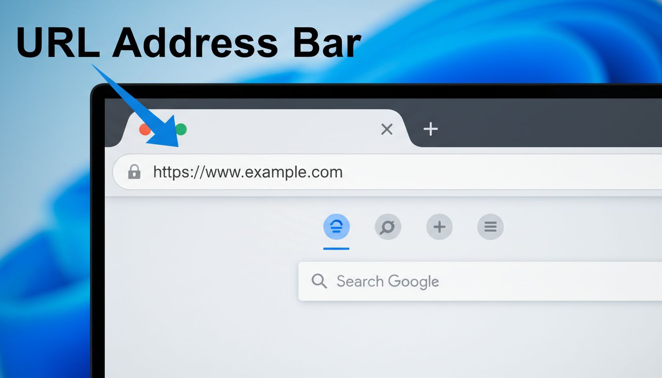 Web browser address bar showing URL location at the top of the window