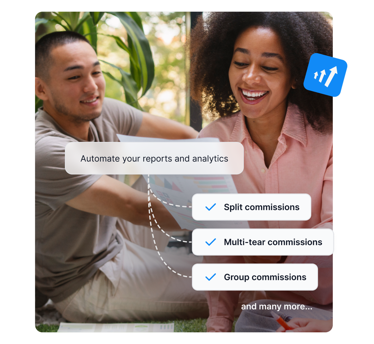 An infographic showcasing the areas Post Affiliate Pro can help you with, such as identifying the audience, creating commission structures, and more.