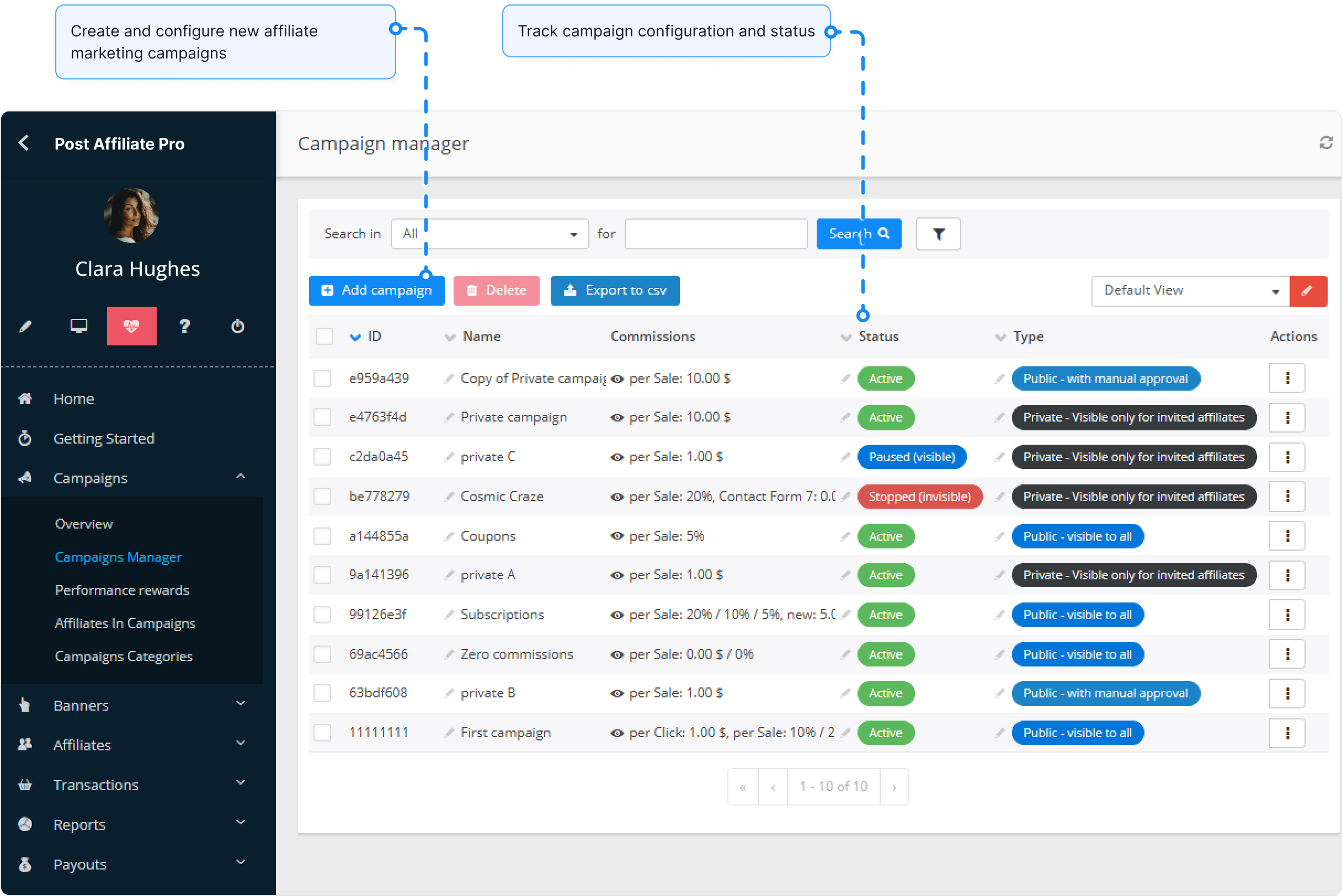 Overview of the Banner manager feature in Post Affiliate Pro.
