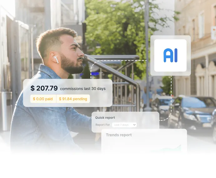 AI commission tracking dashboard showing real-time payouts and automated dispute resolution